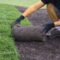 Buttrose landscape Person laying turf