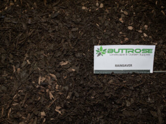 Water saving mulch with label